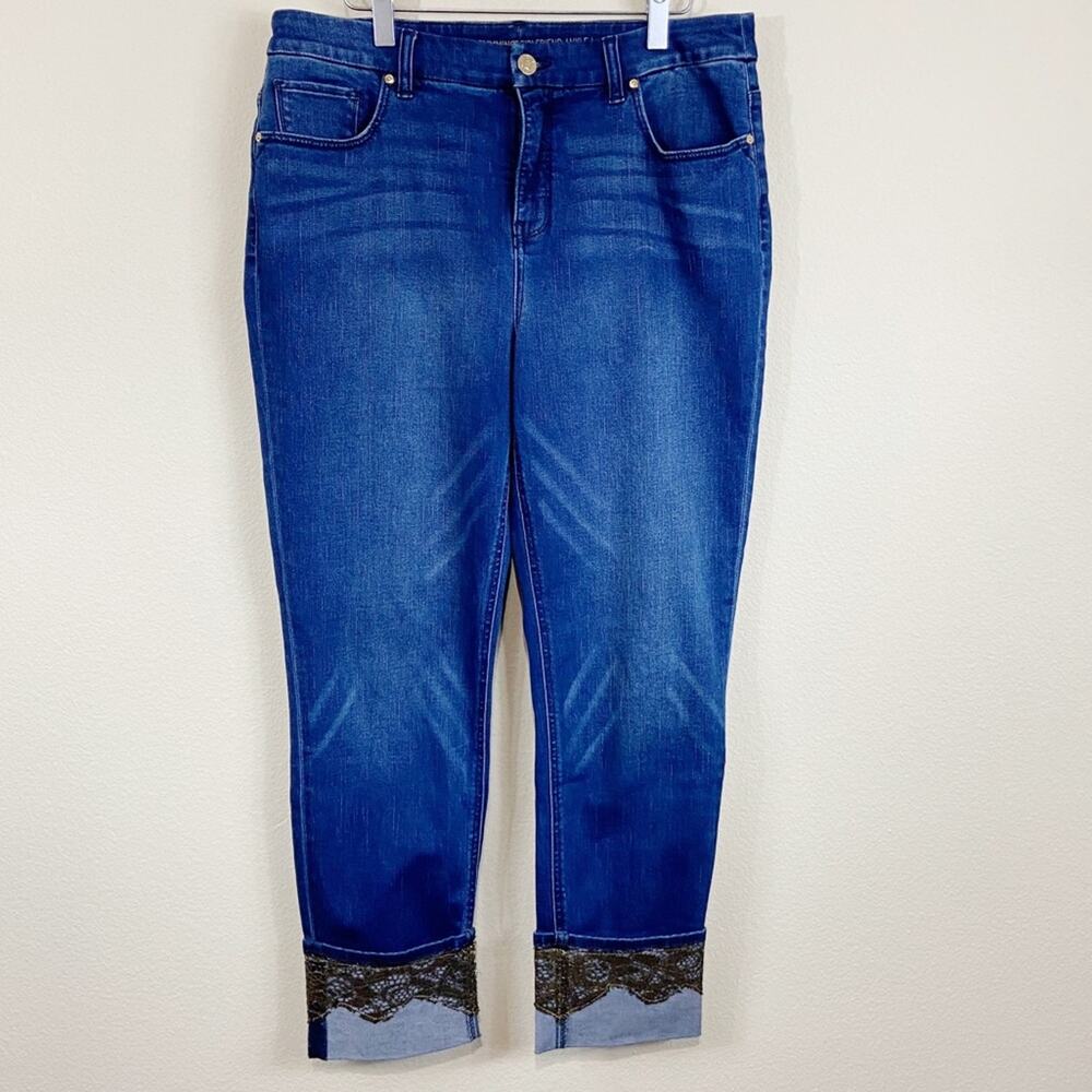 Chico’s So Slimming Girlfriend Ankle Jeans Sz 8